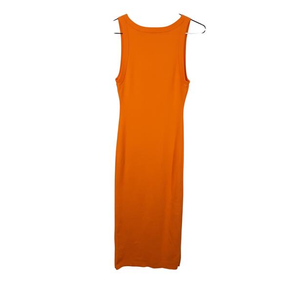 A.L.C. Ribbed Orange Emily Midi Size M Dress - Picture 3 of 5